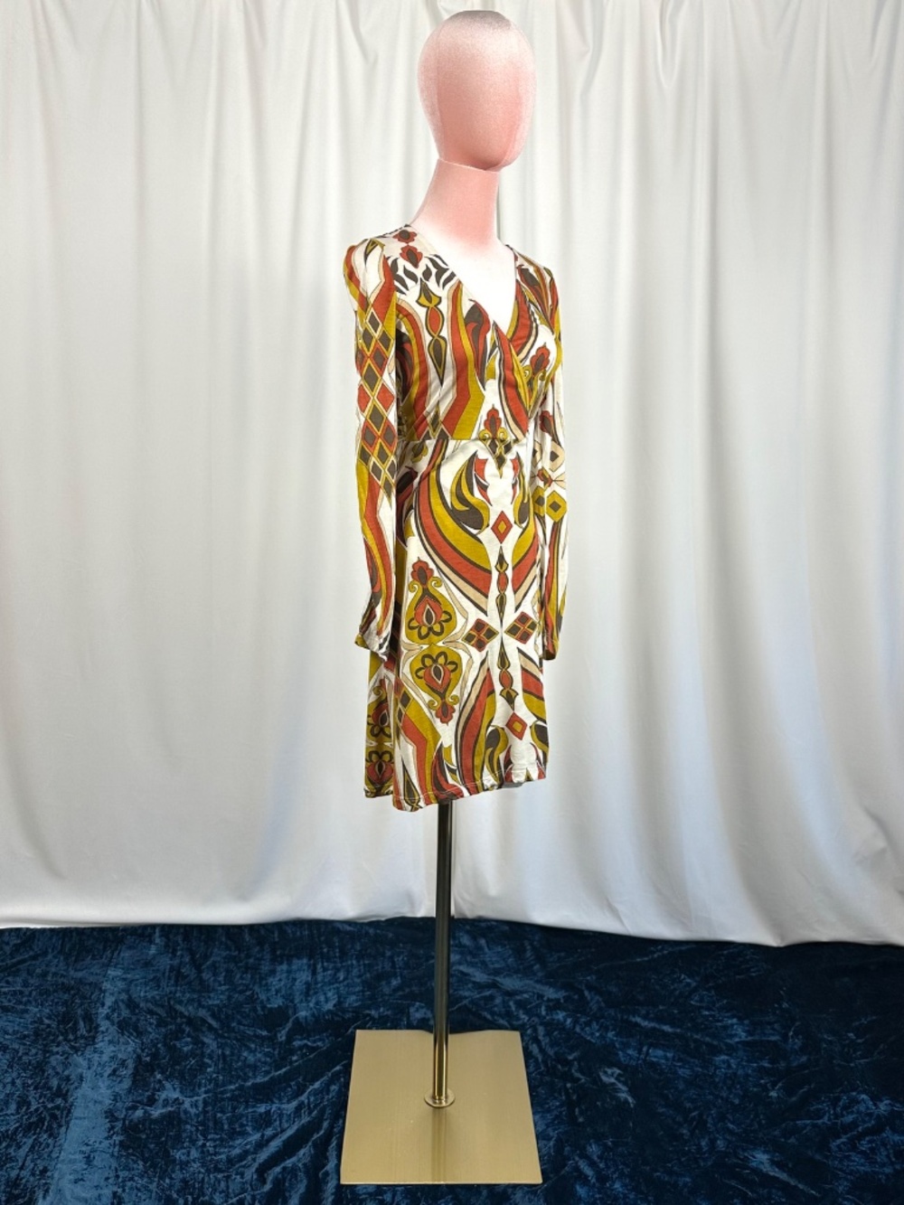 Vintage Crystal Candy USA Retro Geometric Wrap Dress XS - Picture 4 of 16